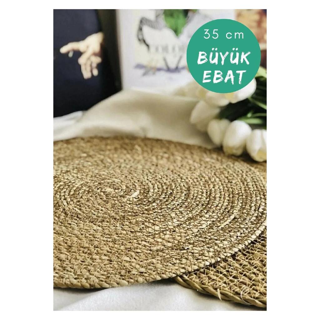 Набор плетеных джутовых тарелок из 6 американских сервировочных тарелок диаметром 35 см, набор из 6 шт.