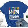 Футболка с принтом «Autism Mom Letter», женская, с коротким рукавом и круглым вырезом, свободная, летняя, женская, футболка, топы, Camisetas Mujer