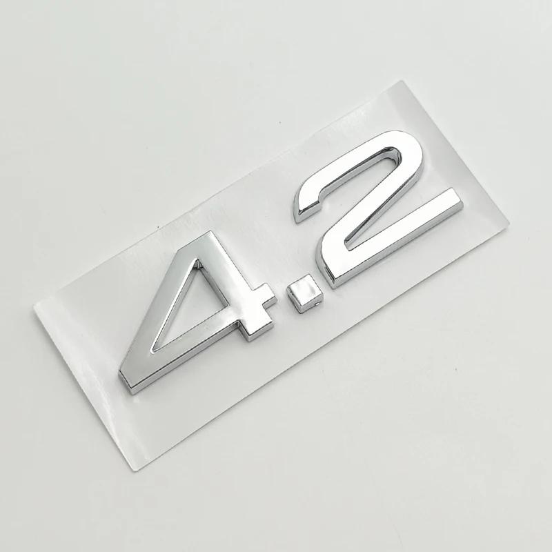 2026 Hot 3D Chrome Black 2.4 3.2 4.2 Letters Car Fender Badge Trunk Emblem Decal For qaz13 A4 B7 TT Q5 Q7 A6 S6 S5 S4 RS5 Accessories