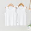 Children's 2-Pack Pure White Japanese Style Cotton Mesh Sleeveless Vests – Breathable Summer Wear for Boys and Girls