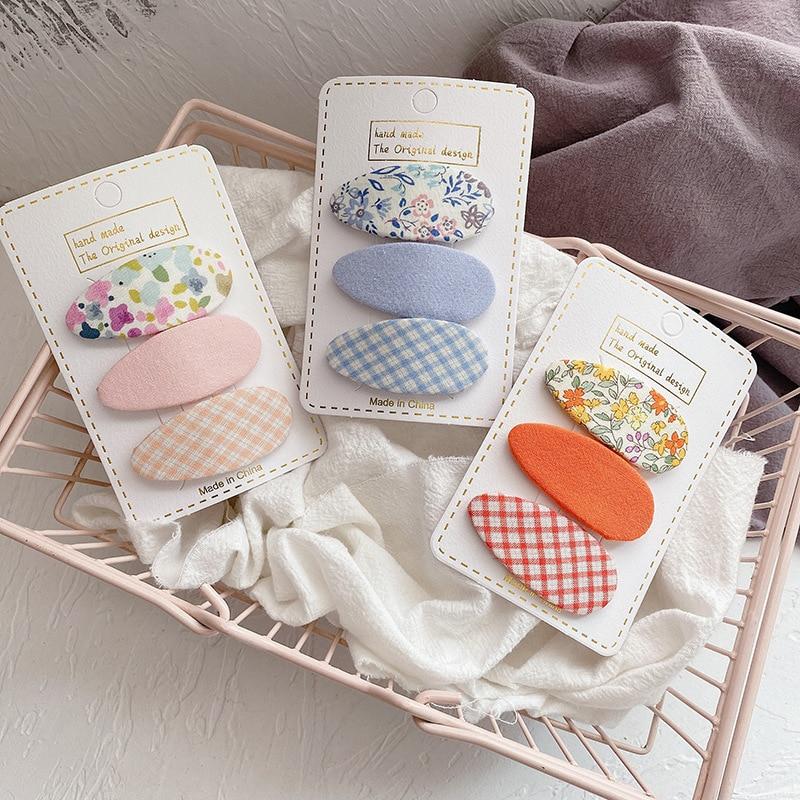 3 шт., детские заколки ярких цветов, милые заколки для волос для девочек, повязка на голову, детские милые металлические модные аксессуары для волос с цветочным принтом, украшения