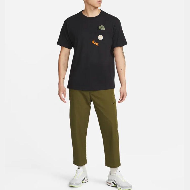 Nike T Shirts Men's Black Crew Neck Moderate Straight Fit DR7967-010