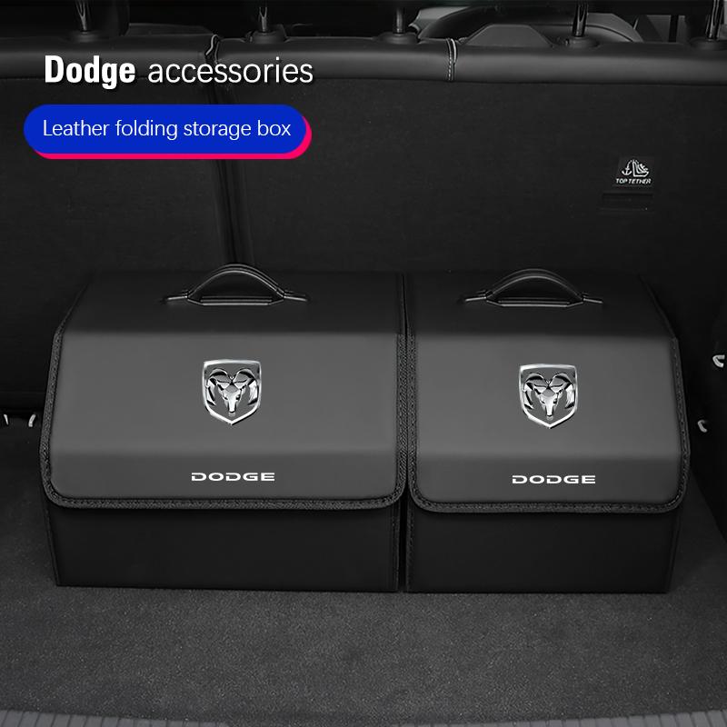 Car Trunk Organizer Storage Box High-capacity Leather Suitcase For Dodge Challenger Charger Journey Ram Durango SRT Dart Journey OO1