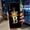 Красивый чехол-корона с буквами от А до Я для Infinix S4 Smart3 Plus X626 X267, черный, из мягкого силикона, противоударный