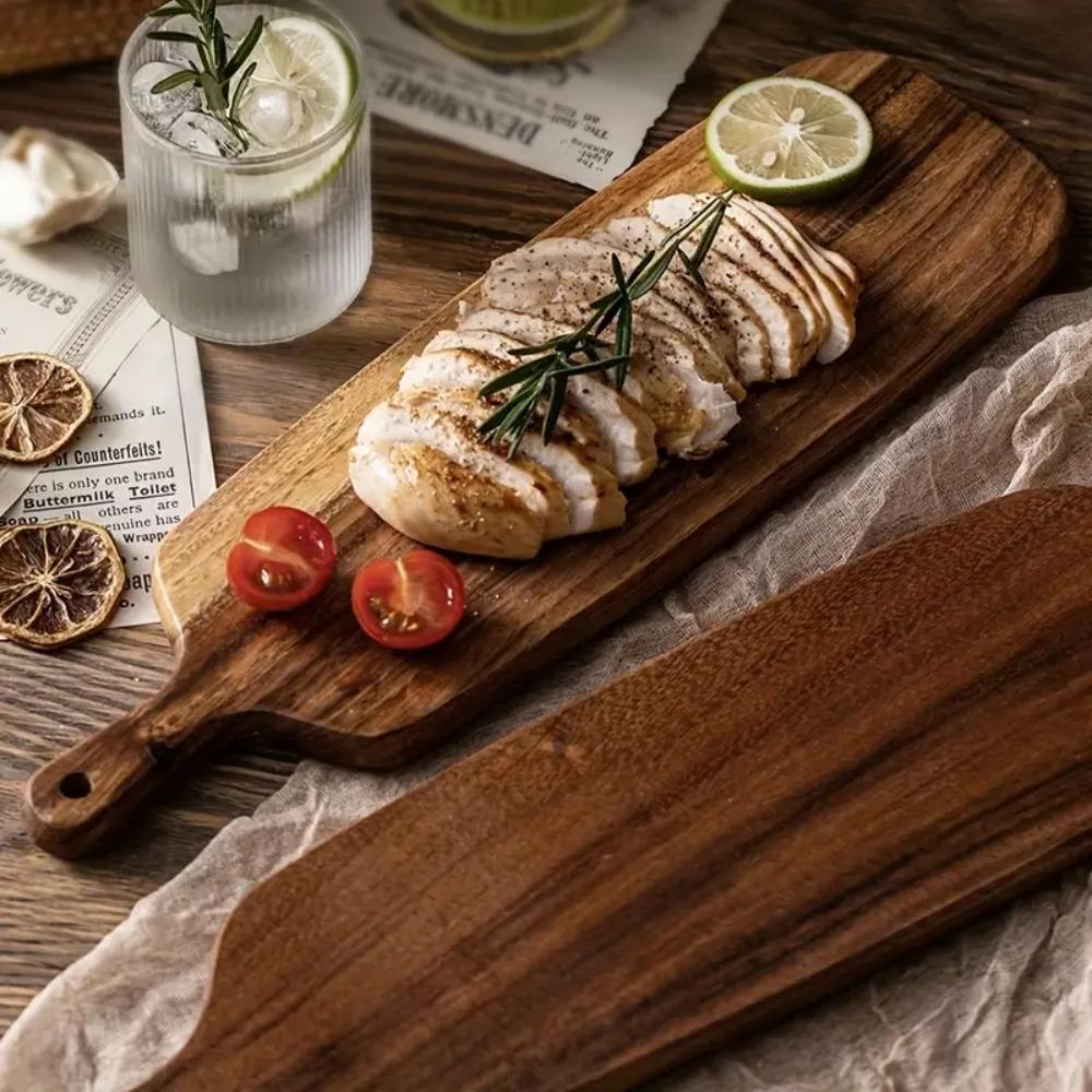 Japanese-style Serving Plate Long-handle Cheese Board Household Solid Wood Cutting Board  Pizza
