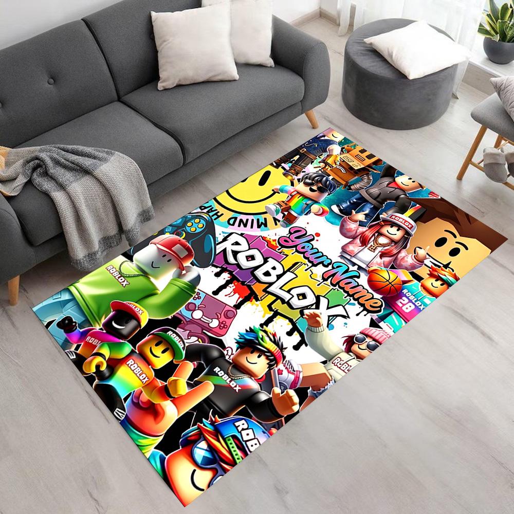 Roblox Customize Text Floor Rug Office Rug Suitable for Living Rooms Game Room Study room Bedrooms Antislip Carpet Office home decor Spiritual Gift