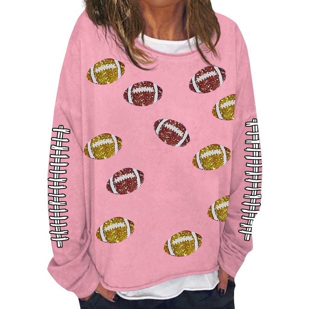 Женская модная повседневная толстовка с длинным рукавом и круглым вырезом с принтом