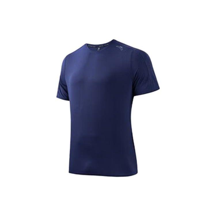 Anta Футболка Running Series Solid Color Ice Skin с коротким рукавом для мужчин, топы Chaos-Blue 152335108-1