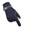 Warm Gloves Men's Suede Gloves Outdoor Riding Driving Sports Fleece Thickened Touch Screen Autumn and Winter Gloves