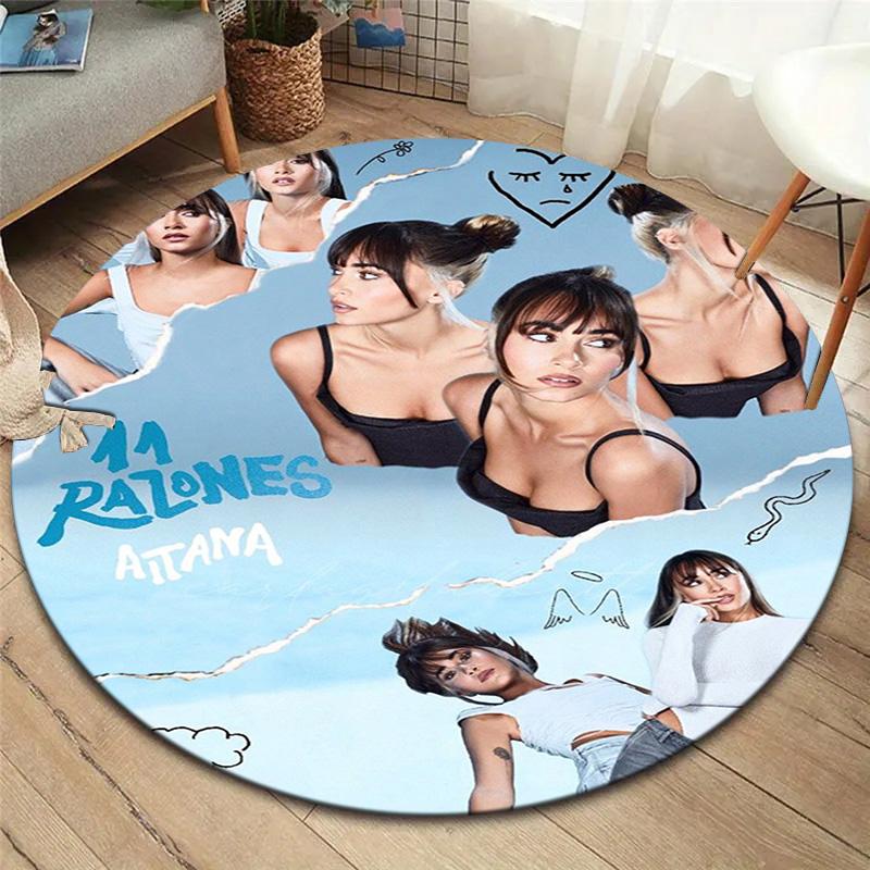 Круглый ковер Aitana, Ковер для гостиной, спальни, дивана, игровой комнаты, Нескользящий коврик для пола