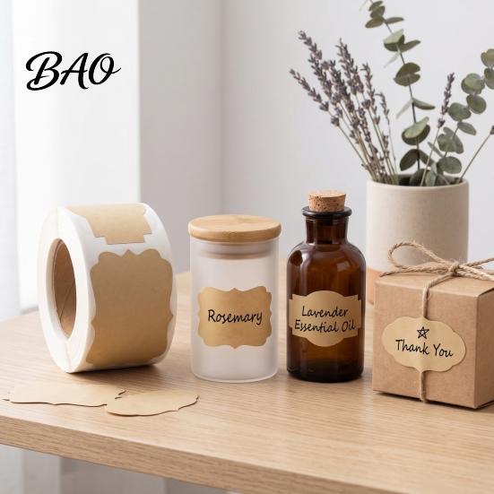 Round Paper Stickers Blank Label Stickers, Self?Adhesive Gift Tag 250 Labels Per Roll, Assorted for Handmade Items Shapes Jars, Bottles, Wrapping,