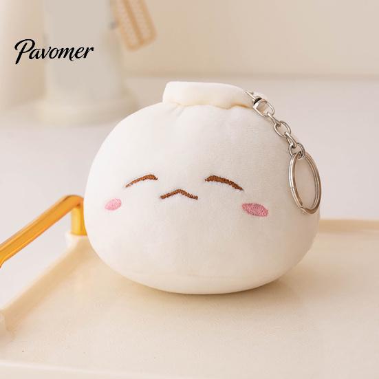 Lucky Bag Key Ring Cute Steamed Bun Plush Keychain, Kawaii Dumpling Doll Pendant for Best Friend Small Gift Backpack Keys, Soft Stuffed Food