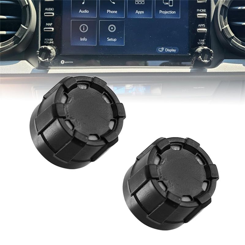 Car Radio Knobs Replacement For Toyota Tacoma V1 2020-2026 3Rd Gen Interior Accessories 2PCS