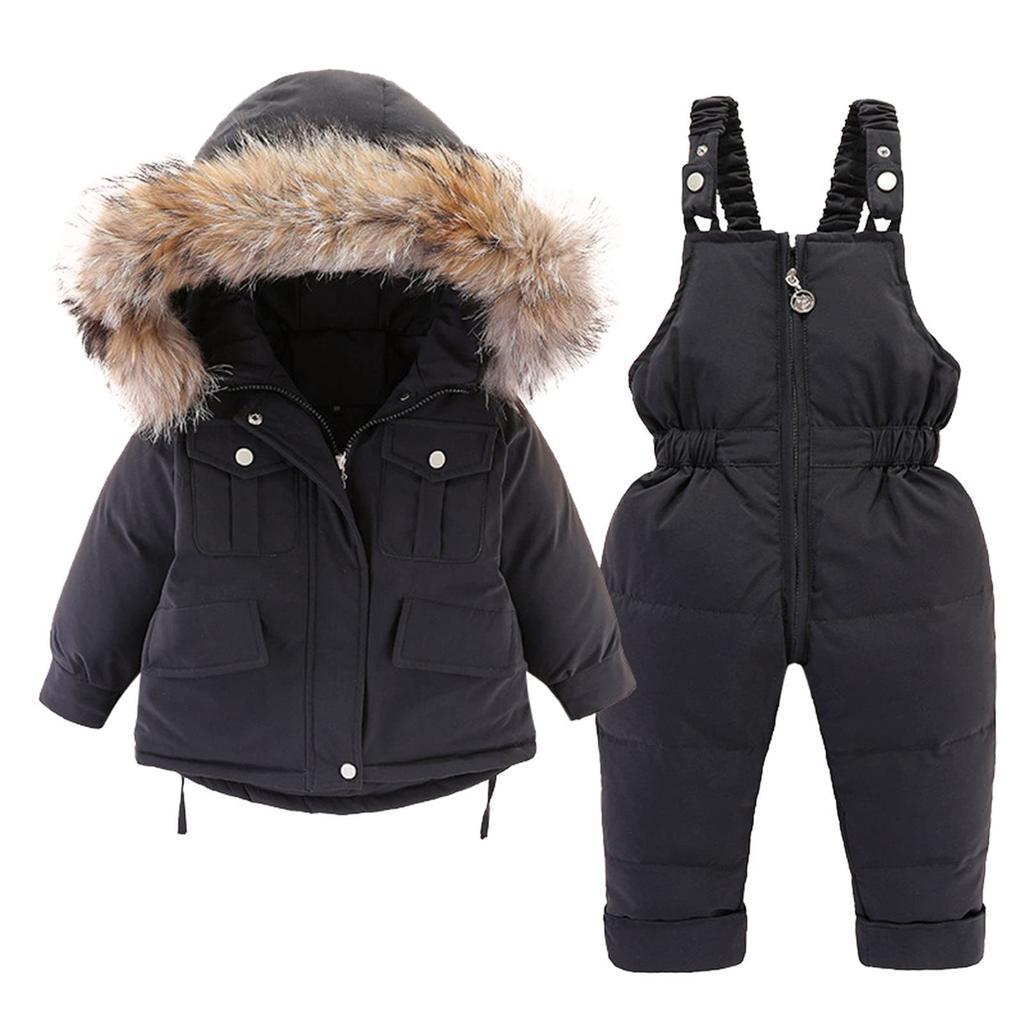 2024 Winter Down Jacket for Girl Clothes Kids Overalls Snowsuit Baby Boy Over Coat Toddler New Year Clothing Set