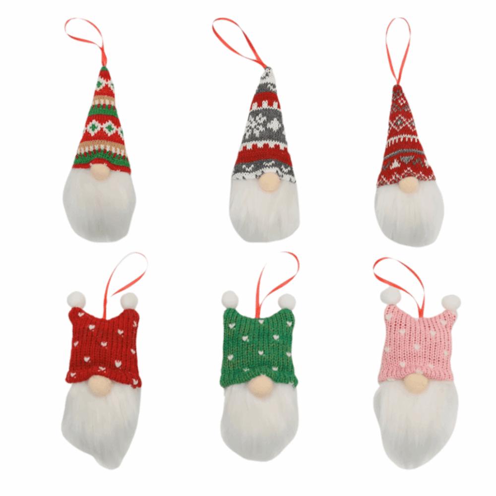 3/6Pcs Creative Christmas Decoration Pendant Faceless Gnomes Knitted Yarn Hanging Pendants Easy To Hang Handmade
