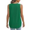GMXIA Spring Summer V-neck Vest Sleeveless Hole Jacquard Top Casual Vest Women