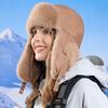 Thickened Ear Protection Hat Windproof Ski Pullover Cap Casual Faux Fur Pilot Cap  Winter
