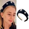 Black Velvet Headband Featuring White Pearls Decoration for Women's Vintage Holiday Fashion Hair Accessory for Daily Use