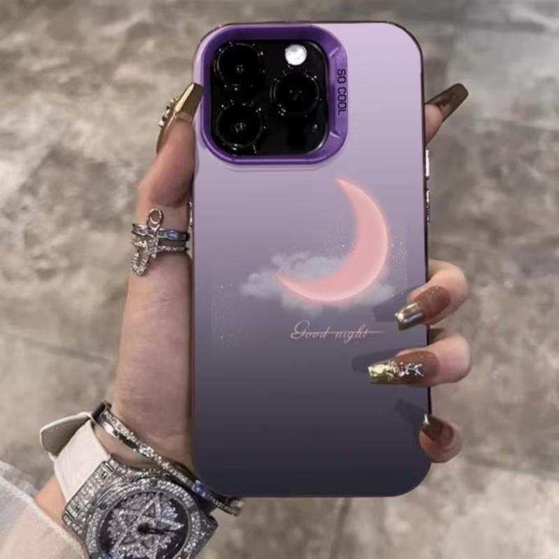 Модный ударопрочный розовый чехол-луна для iPhone 17, 16, 15 Pro, 13 Pro Max и 12X