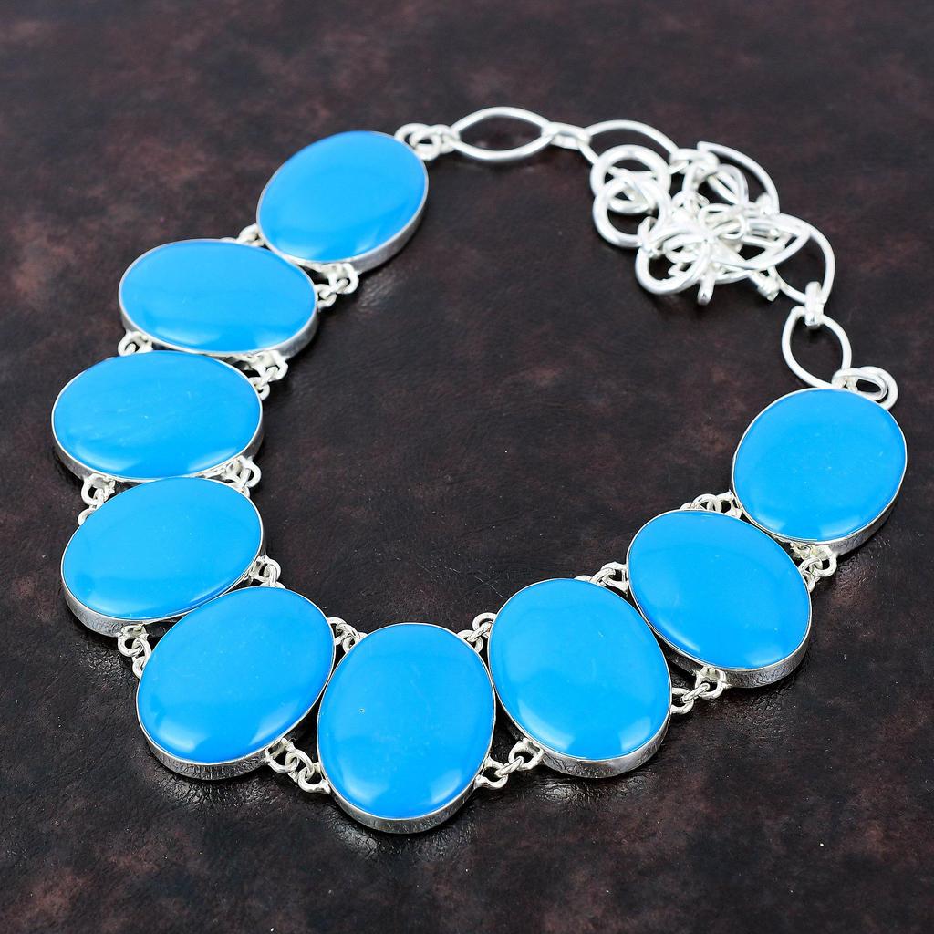 Спящая красавица Ожерелье из бирюзового драгоценного камня Ожерелье ручной работы Ожерелье из стерлингового серебра 925 пробы Регулируемое ожерелье-цепочка Изысканные ювелирные изделия для подарка