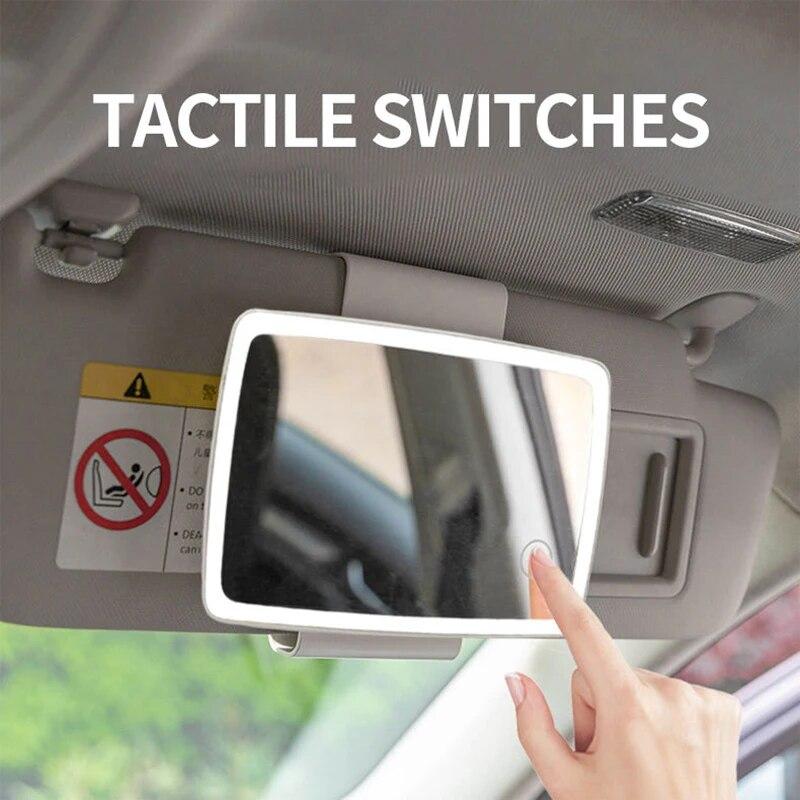 1 шт. универсальные аксессуары для салона автомобиля авто козырек три регулируемые шестерни зеркало для макияжа со светодиодной подсветкой для девочек и женщин