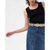 Women Belt for Jeans Dresses Pants Fashion Gold Buckle Waist Belts | 1.10 in Wide, Trendy Faux Leather, for Ladies Casual Daily Wear Formal