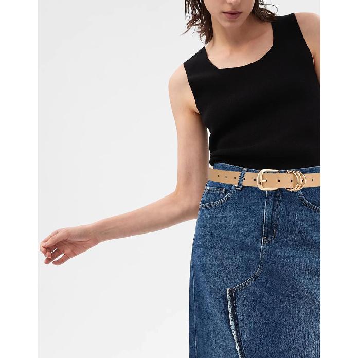 Women Belt for Jeans Dresses Pants Fashion Gold Buckle Waist Belts | 1.10 in Wide, Trendy Faux Leather, for Ladies Casual Daily Wear Formal