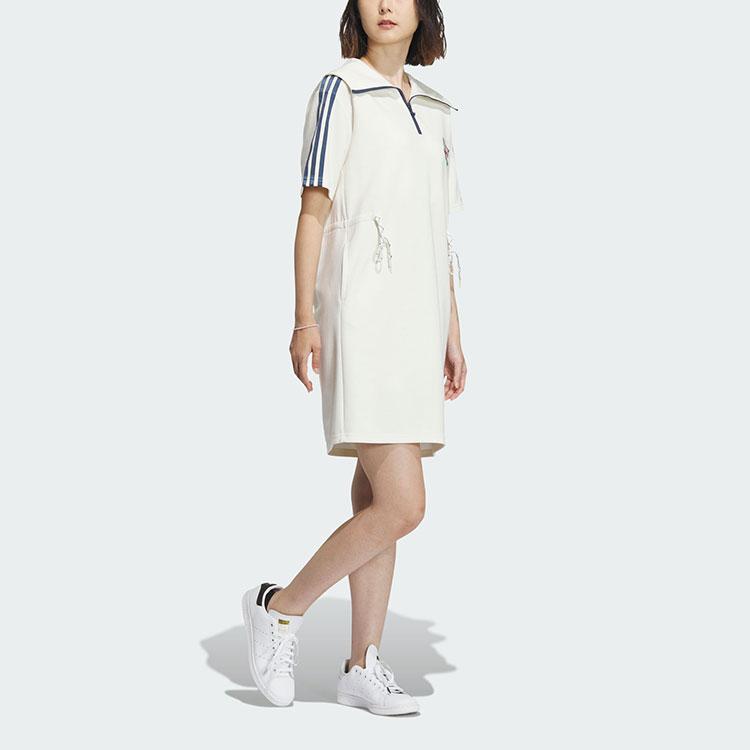 Adidas Originals HOLIDAY PLAY KNIT DRESS Short Sleeved Dress Women's Jade White IW6304