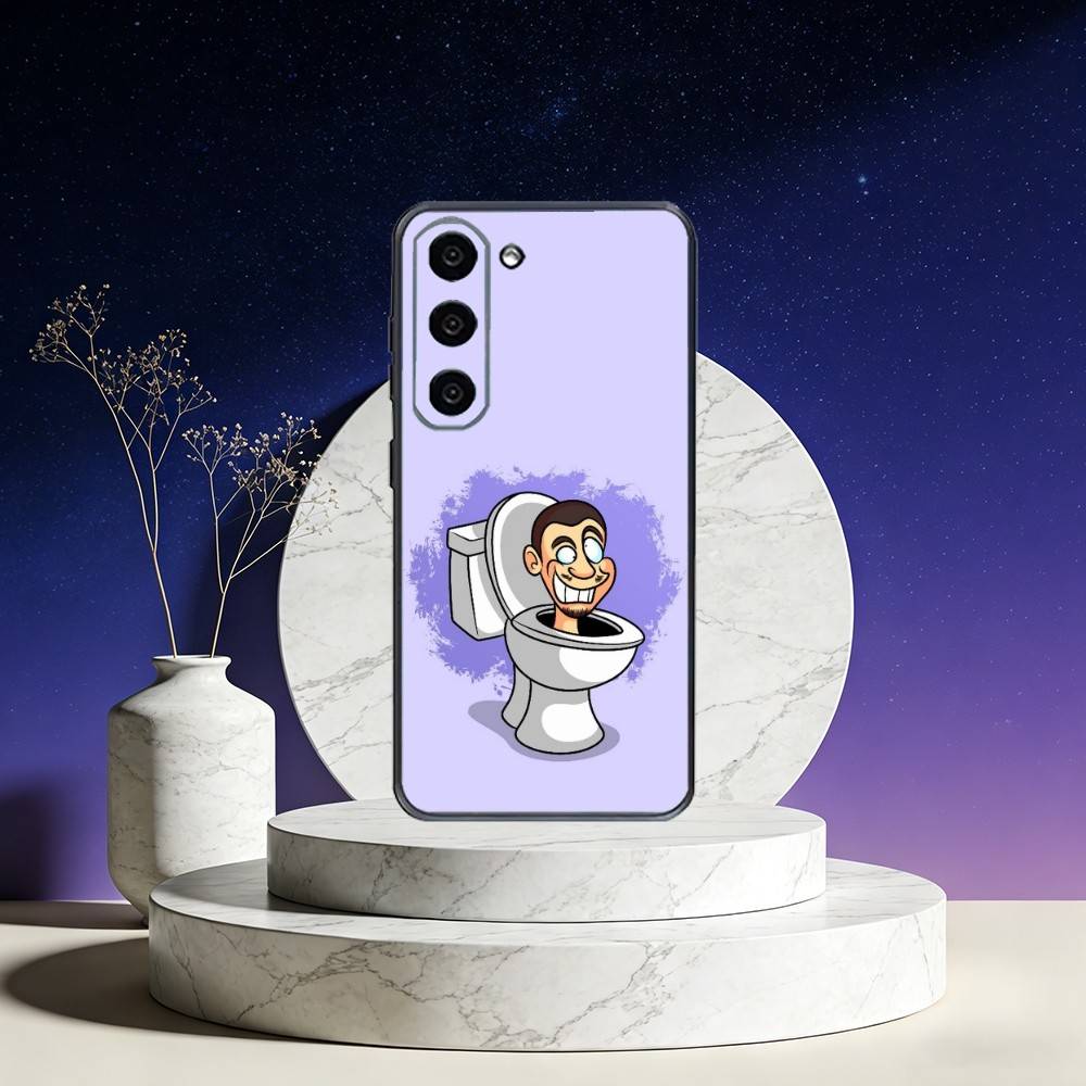 Чехол для телефона C-Cartoon S-Skibidi Toilet для Samsung Galaxy A73, A72, A71, A70, A53, A52, A51, Других Мягкий черный чехол