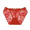 Сексуальные женские однотонные прозрачные бесшовные трусики с низкой талией, женские кружевные трусики с цветочным принтом на бедрах