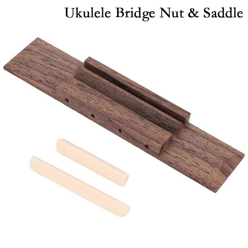 Rosewood Bridge Plastic Nut and Saddle for Ukulele Parts Replaceable Musical Instrument Repair Tool