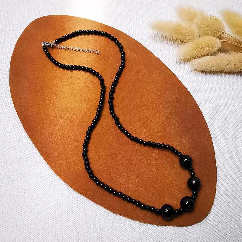 Простое черное ожерелье из бисера, модное ожерелье из бисера, женский подарок, ювелирные аксессуары