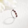Natural Garnet 925 Sterling Silver Elegant Design Clip Ring Jewelry Set Earring for Women Birthday Party Fine Jewelry Gift