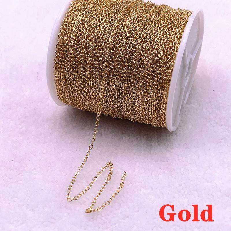 2/5 ярдов позолоченная/посеребренная цепочка для ожерелья для изготовления ювелирных изделий, фурнитура для самостоятельного изготовления ожерелья, цепи, материалы ручной работы