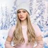 ALAN EATON Шапка, парики, длинный светлый волнистый парик, зимняя вязаная шапка-бини, термостойкие волосы, наращивание волос