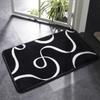Honlaker Bath Mat Black and White Classic Geometric Pattern Super Soft Absorbent Bathroom Door Mat Non-slip Bath Rug Carpet