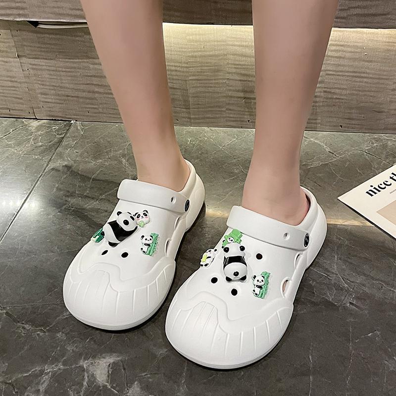 Men's Women's Baotou Platform Trend Heighten Hole Shoes Outdoor Non Slip Lightweight Comfortable Sandals Lovers Hawaii Casual Half Shoes