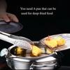 Fryer with Thermometer Lid Non-stick Stainless Steel Frying Pot for Kitchen