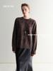 Women's Winter Soft Cashmere Knit Sweater - Round Neck, Silhouette Design