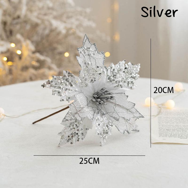 1 шт. искусственные рождественские цветы Navidad Glitter веселые рождественские украшения для дома рождественские елочные украшения новогодние подарки