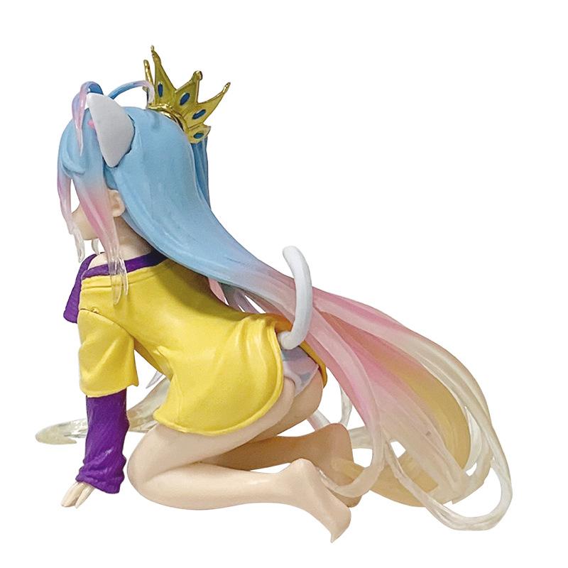10см Аниме Фигурка No Game No Life Настольное Милое Украшение Широ с Кошачьими Ушками ПВХ Модель Игрушка