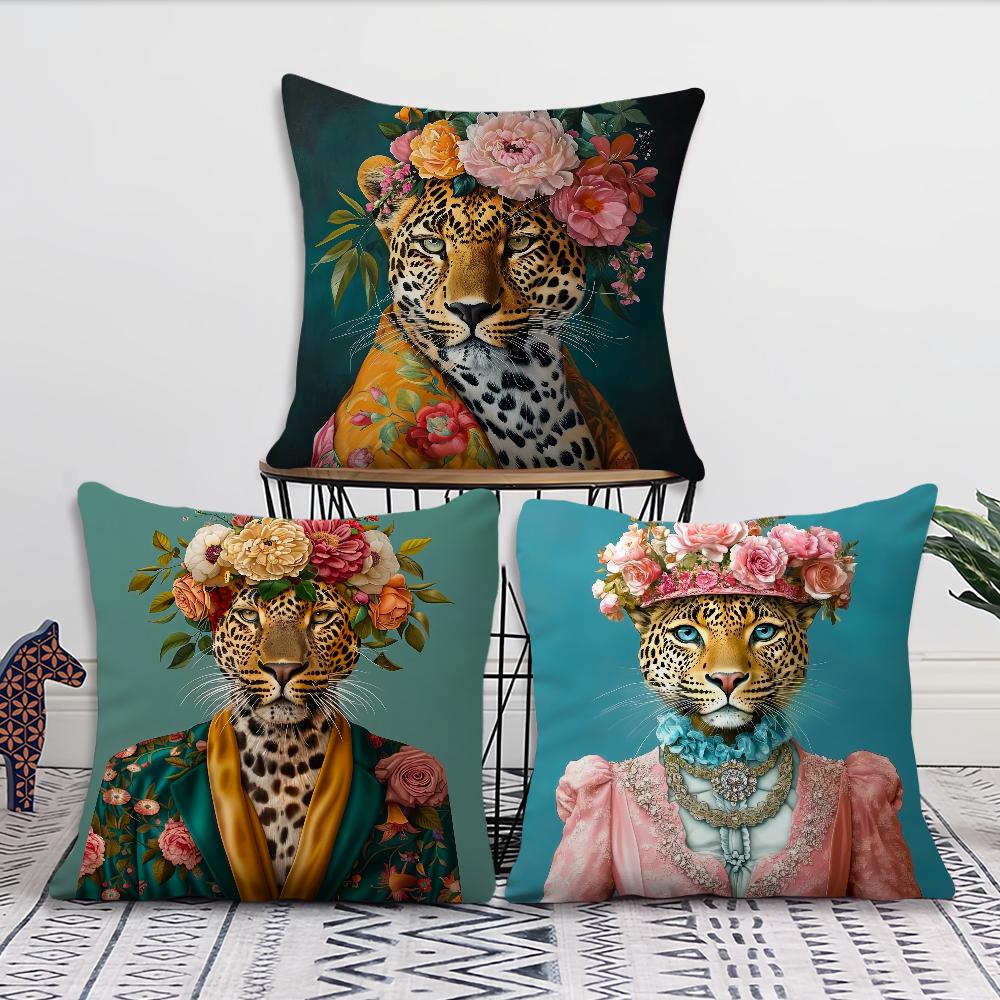 Удобная мягкая Модная наволочка Венок для Леопардового дивана Гостиная Домашний офис Декор Портрет козла С Европой и Защищать