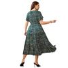 Plus Size Women's Dress Round Neck Printed Loose Large Swing Women's Dresses