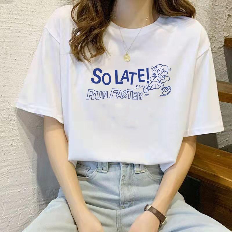 VEZFAA Женские модные повседневные летние весенние блузки и рубашки с круглым вырезом с короткими рукавами