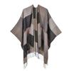 New Women's Scarf Shawl Retro Fashion Jacquard Split Fork Thickened Warm Shawl Cape