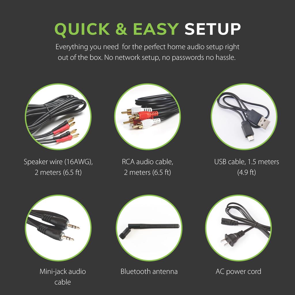 Беспроводная колонка HD4 с питанием l Bluetooth aptX HD ЦАП-усилитель l AUX USB подключение сабвуфера черный []Совместимая с Audioengine, встроенная проводная/беспроводная