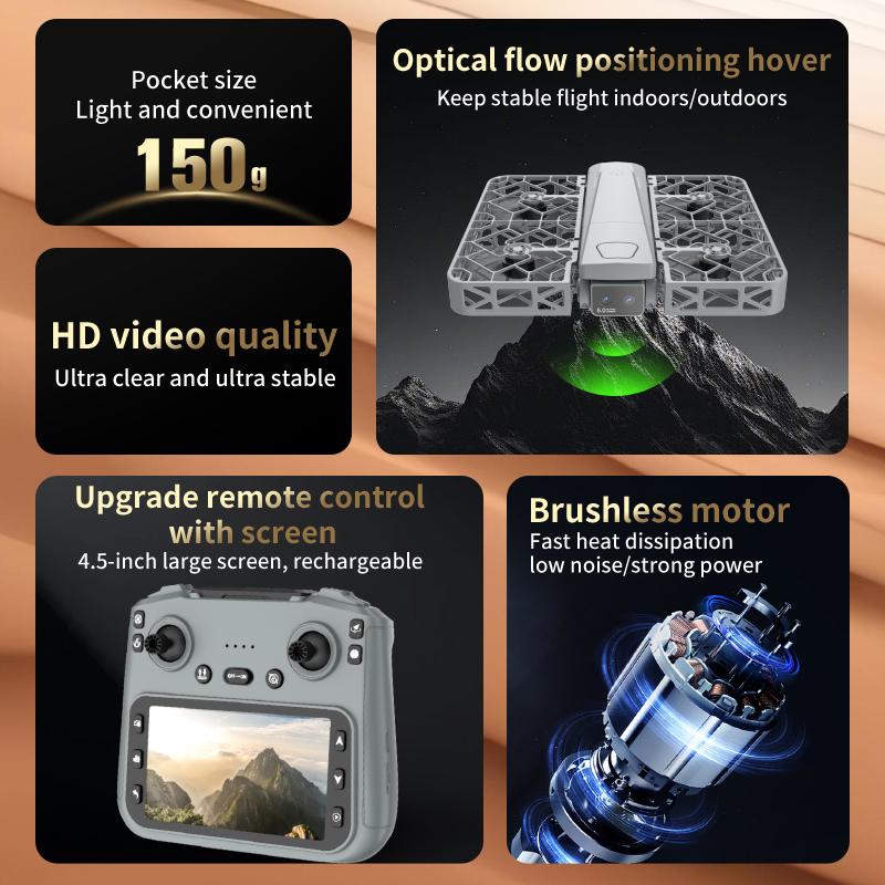 2025 S161 MAX Drone 4K Professional HD Camera FPV  Brushless optical flow positioning 4.5-inch screen control RC Quadcopter Toys