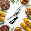 Durable Stainless Steel Steak Clip - Multifunctional Grill Tongs with Spatula, Essential BBQ Tool for Steak & Meat