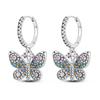 Silver Plated Hoop Earrings Moon Star Dreamcatcher Colored Zircon Fine Earring Jewelry Gift for Women