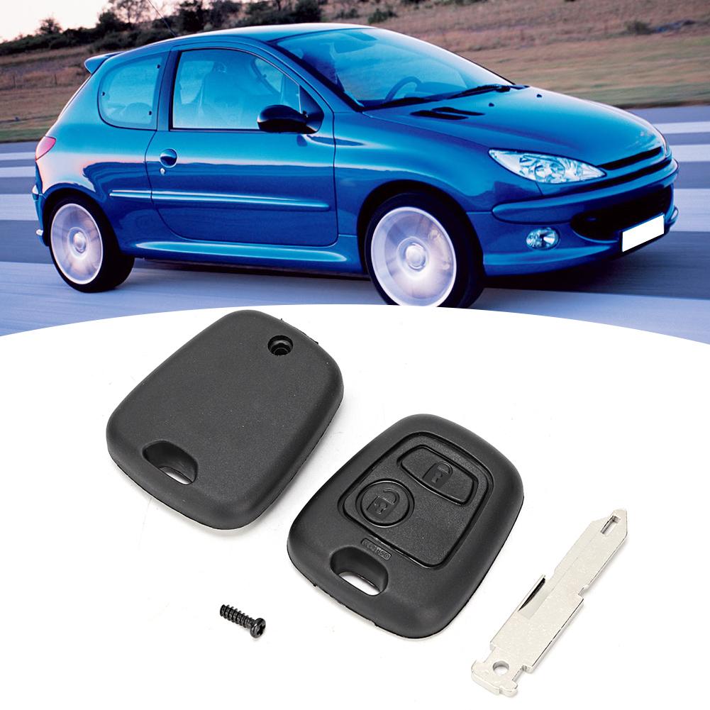 2 Buttons Key Shell Car Key Case Cover Replacement Accessory Fit for Peugeot 206 306 307